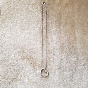 Sterling silver and cubic zirconia heart necklace